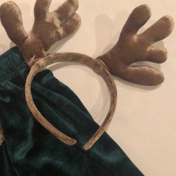 Boxer shorts Christmas reindeer & headpiece mens new size L polyester button fly - Picture 3 of 3